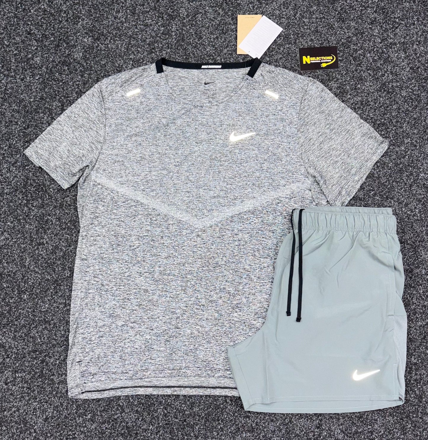 Grey Nike Miler 365 Short Set