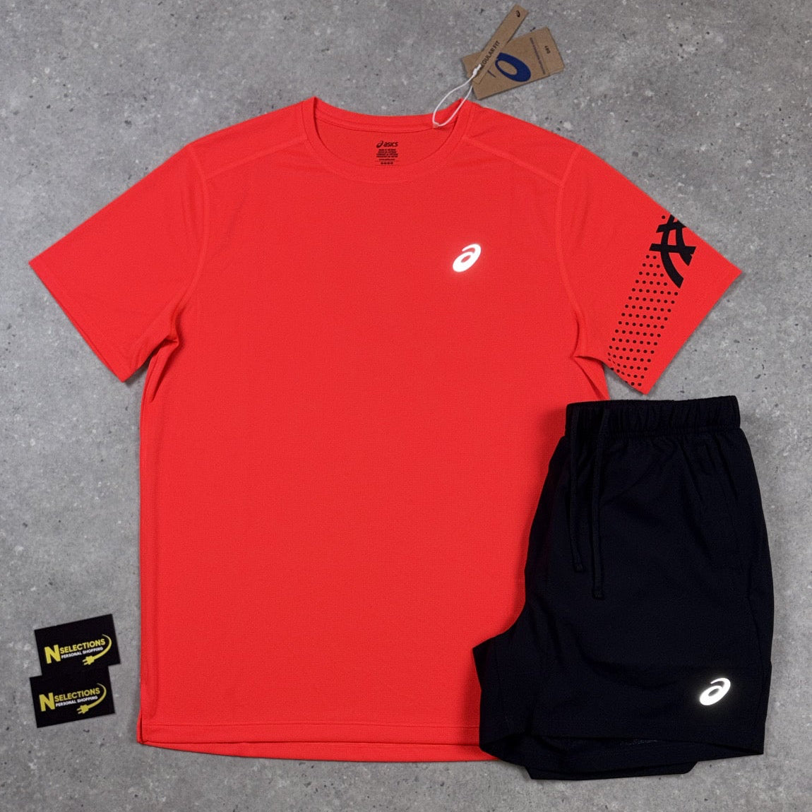 Red Asics Short Set