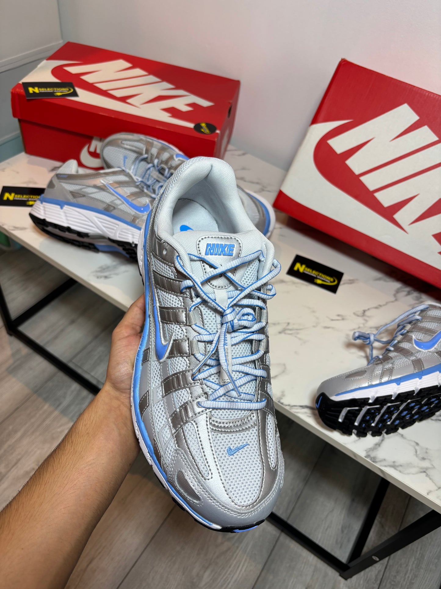 Metallic/Blue Nike P6000