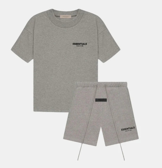 Fear of God Essentials Short Set Dark Heather Oatmeal (SS22)