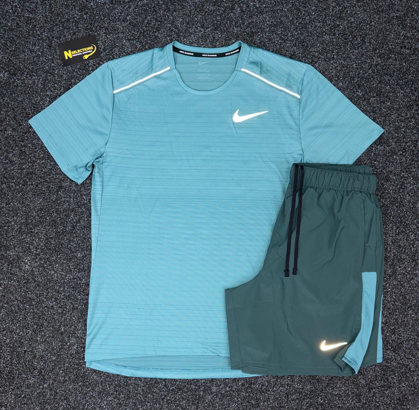 Minty Forest Nike Miler Short Set