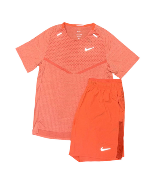 Nike Rise 365 Miler + Short Set – Laser Orange | Lightweight Dri-FIT Running Gear for Men