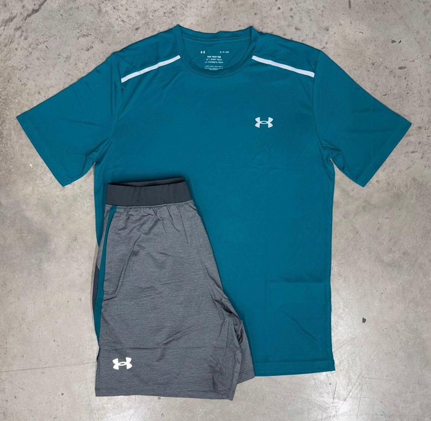 UnderArmour Tech Reflective Short Set “Teal/Grey”