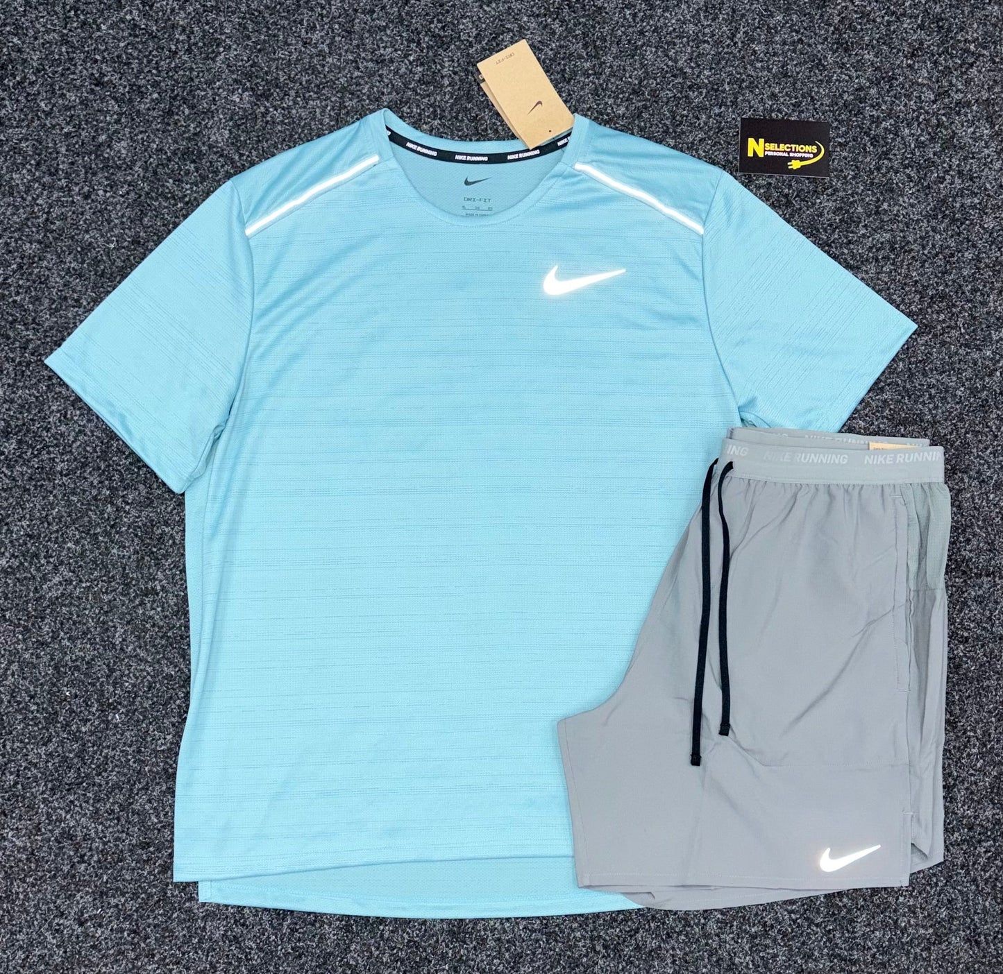 Denim Blue Nike Miler Short Set